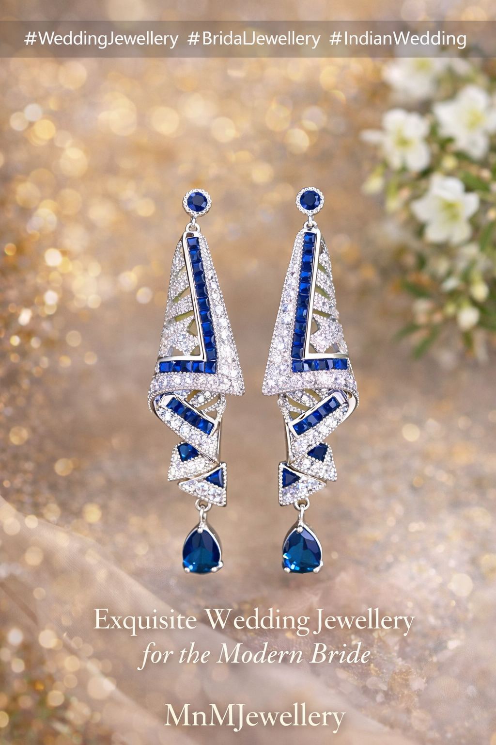 Zircon Royale Blue Diamond Statement Earring | Premium Gift box - ₹1699