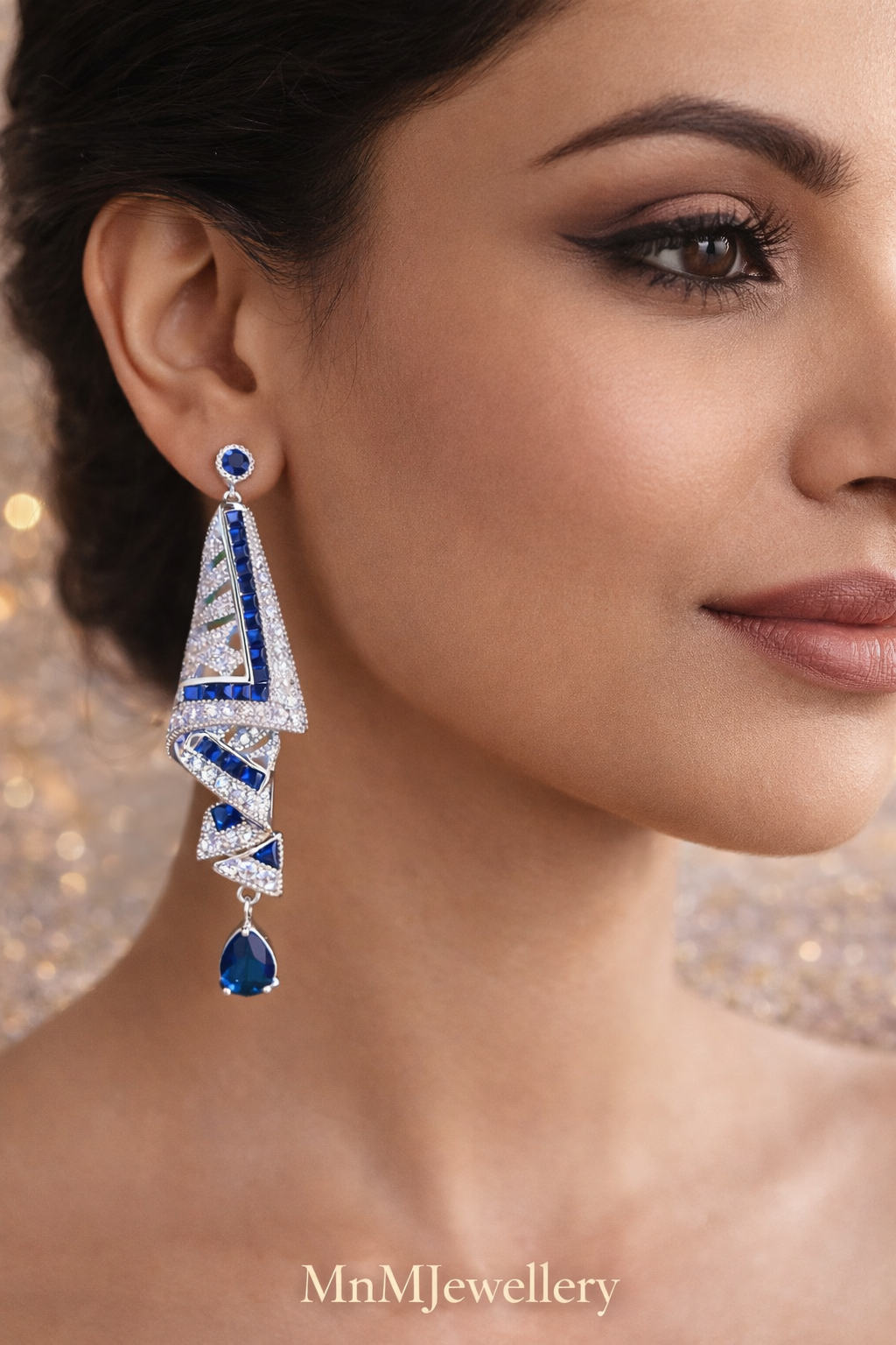 Zircon Royale Blue Diamond Statement Earring | Premium Gift box - ₹1699