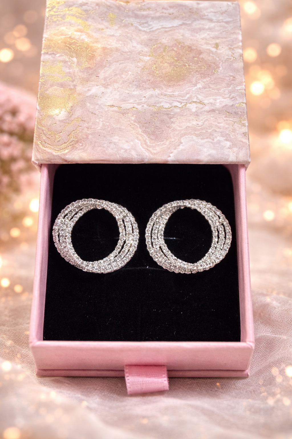 Silver Plated Rhinestone Stick Earrings – Trendy Crystal Studs - ₹1499