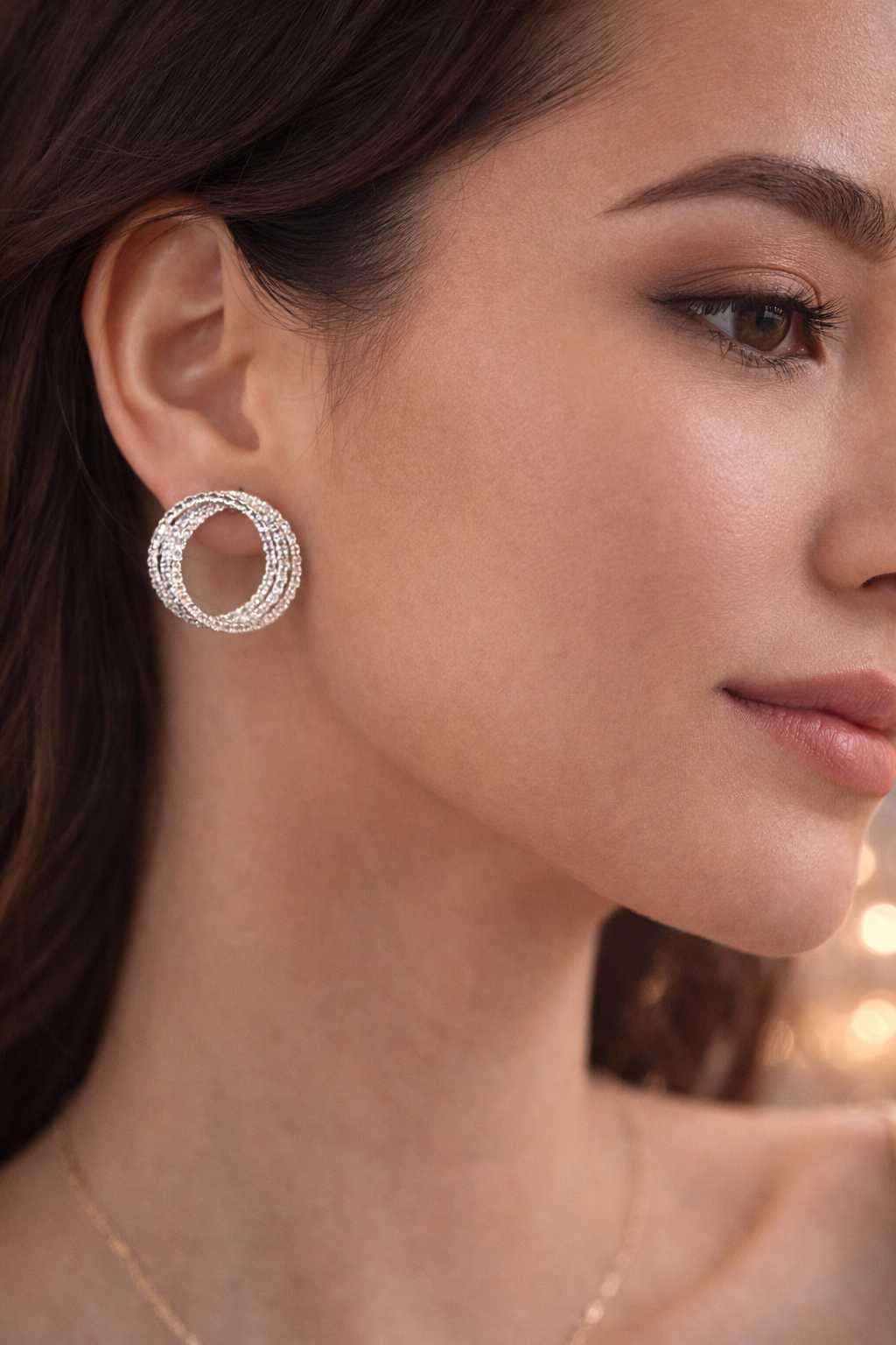 Silver Plated Rhinestone Stick Earrings – Trendy Crystal Studs - ₹1499