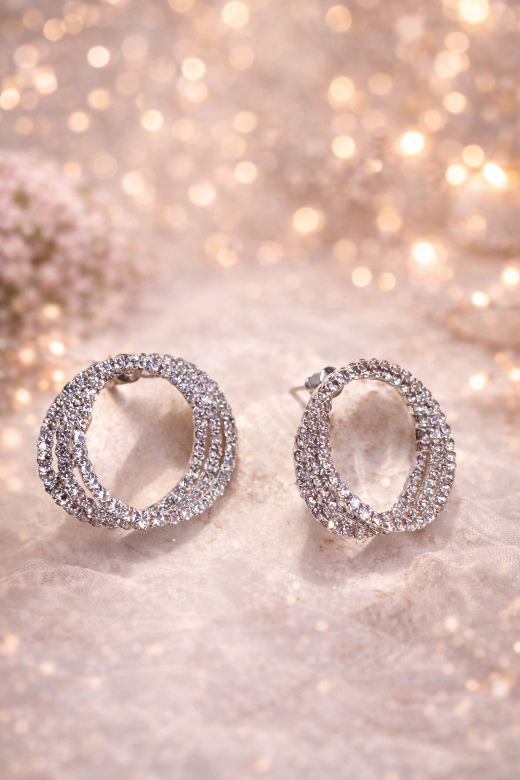 Silver Plated Rhinestone Stick Earrings – Trendy Crystal Studs - ₹1499