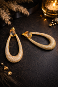 Luxury Gold-Plated Zircon Teardrop Earrings |Premium Gift Box -₹1999