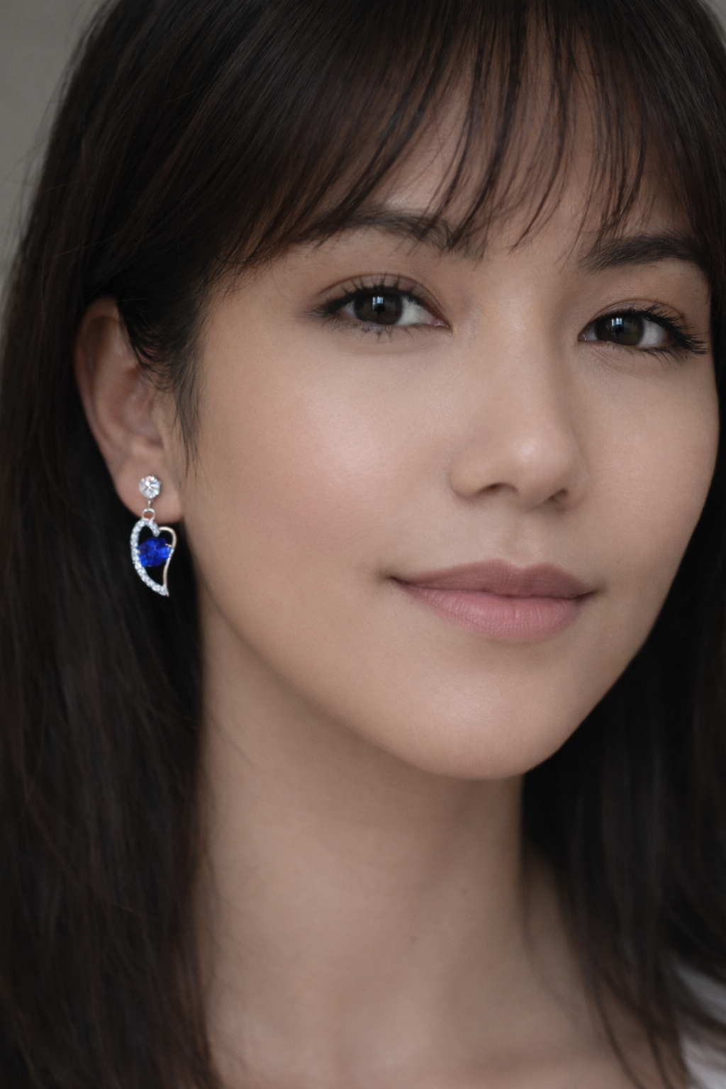 Lavender Heart Drop Earrings | Silver Finish Crystal Studs - ₹250