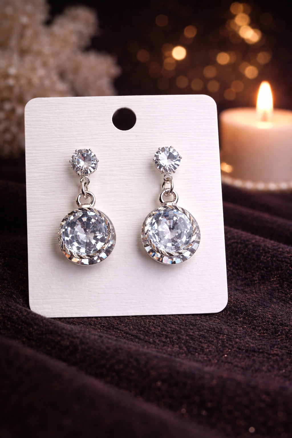 Elegant Crystal Drop Earrings | Classic Sparkle for Every Occasion - ₹199