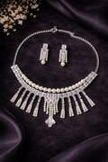 Pearl Fringe Statement Artificial Necklace Set with Matching Earrings - ₹350