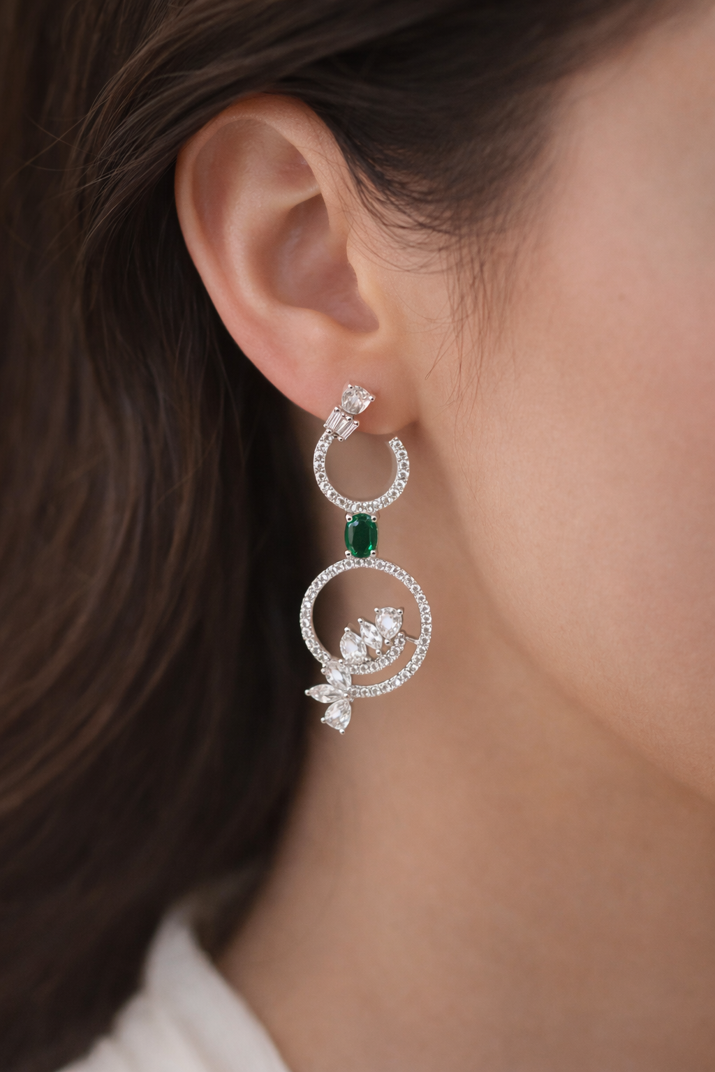 American Diamond Statement Earrings – ₹549 (With Premium Gift Box)