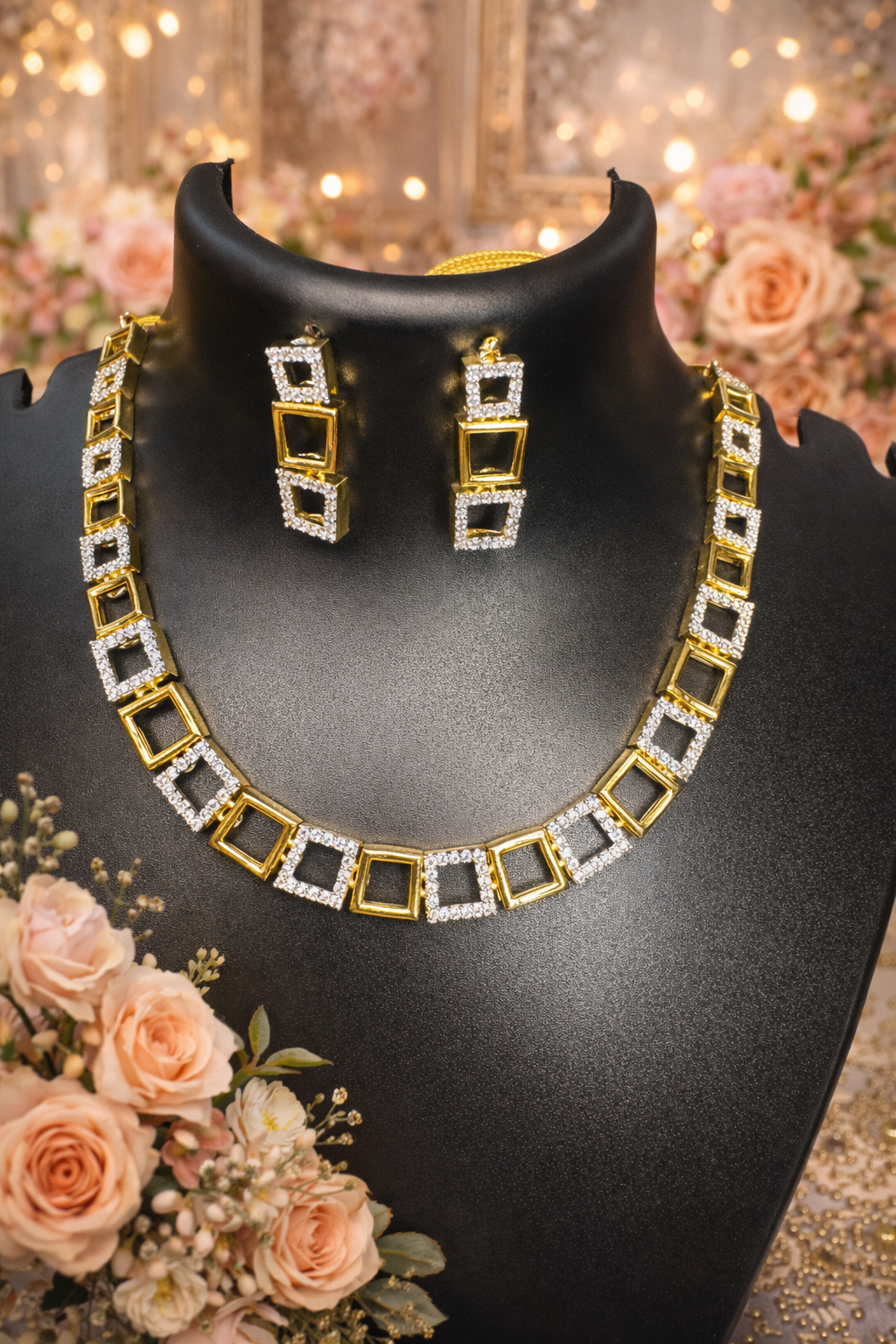 Anti-Tarnish American Diamond Jewellery Set – ₹2059