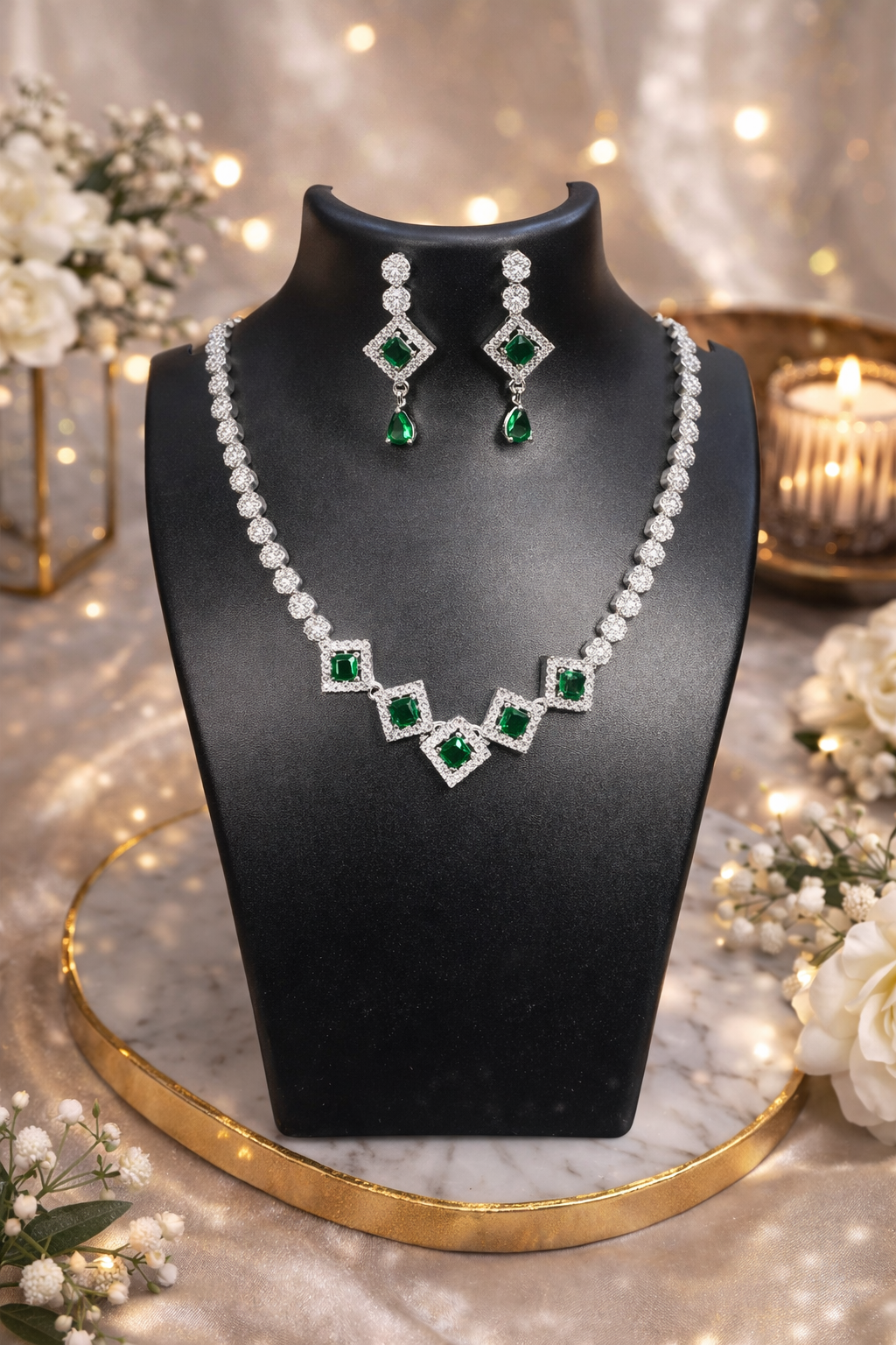 American Diamond Jewellery Set – Anti-Tarnish | ₹2100