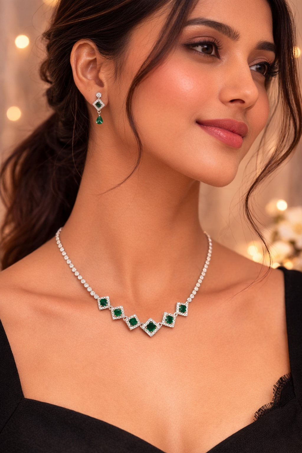 American Diamond Jewellery Set – Anti-Tarnish | ₹2100
