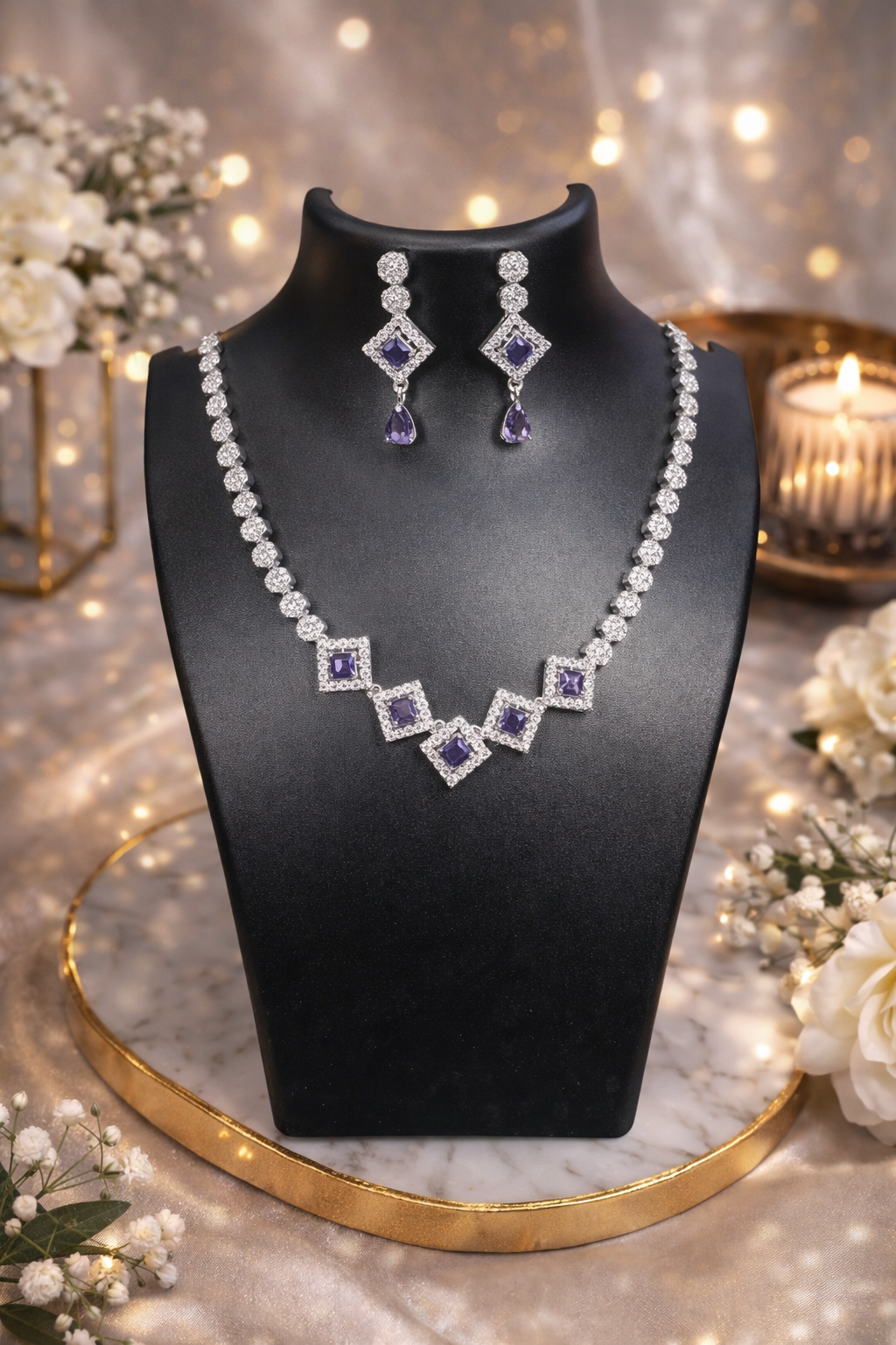 American Diamond Jewellery Set – Anti-Tarnish | ₹2100