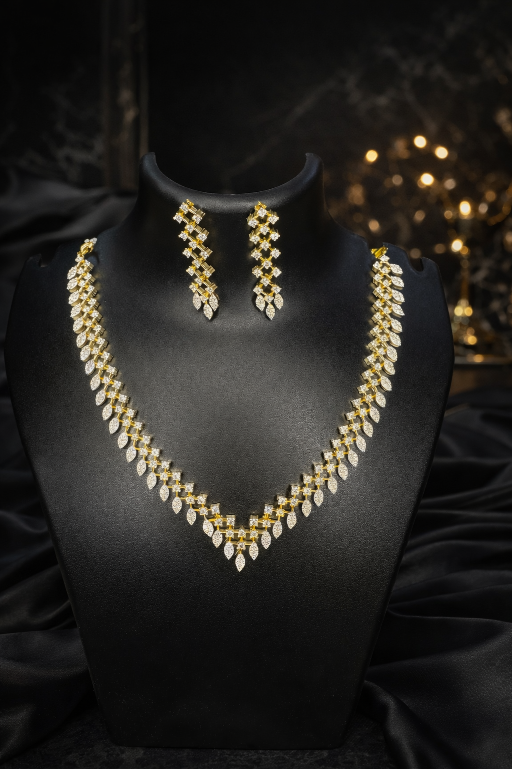 Elegant American Diamond Necklace Set – Anti Tarnish | ₹2599
