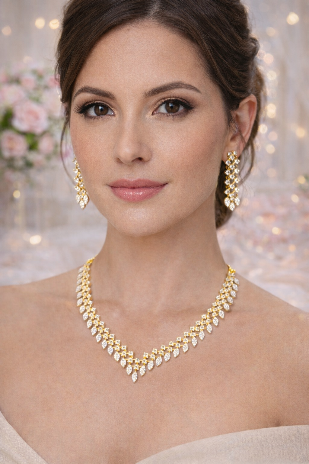 Elegant American Diamond Necklace Set – Anti Tarnish | ₹2599
