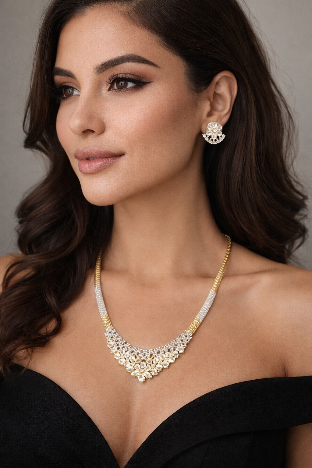 Golden Radiance CZ Necklace Set with Gift Box | Premium Gold Coated Jewellery | ₹ 2199