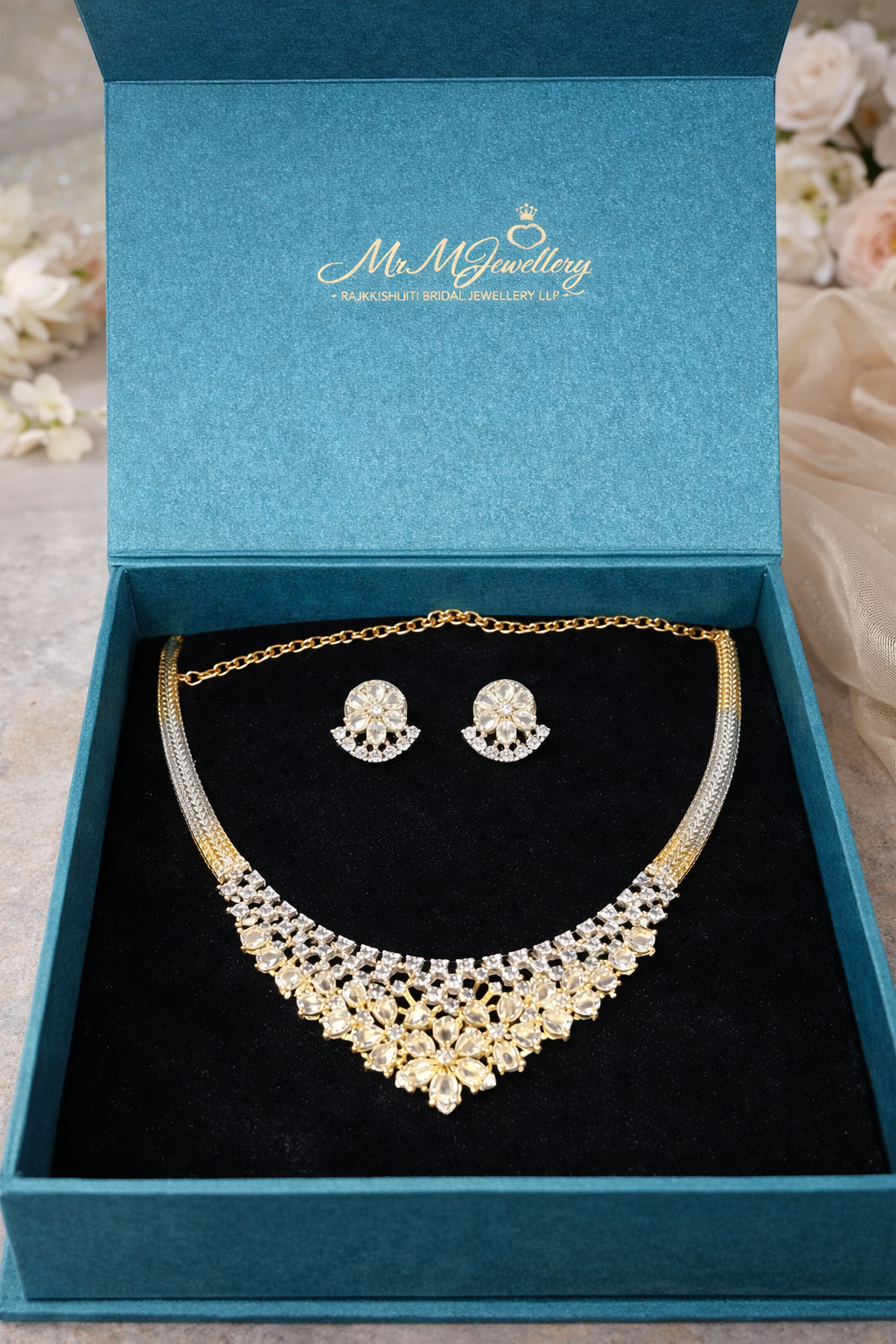 Golden Radiance CZ Necklace Set with Gift Box | Premium Gold Coated Jewellery | ₹ 2199