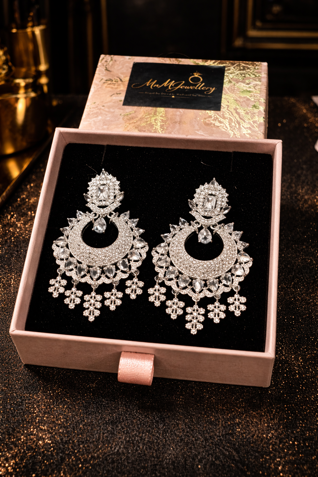 Luxury CZ Stone Statement Earrings with Premium Gift Box | ₹ 1999