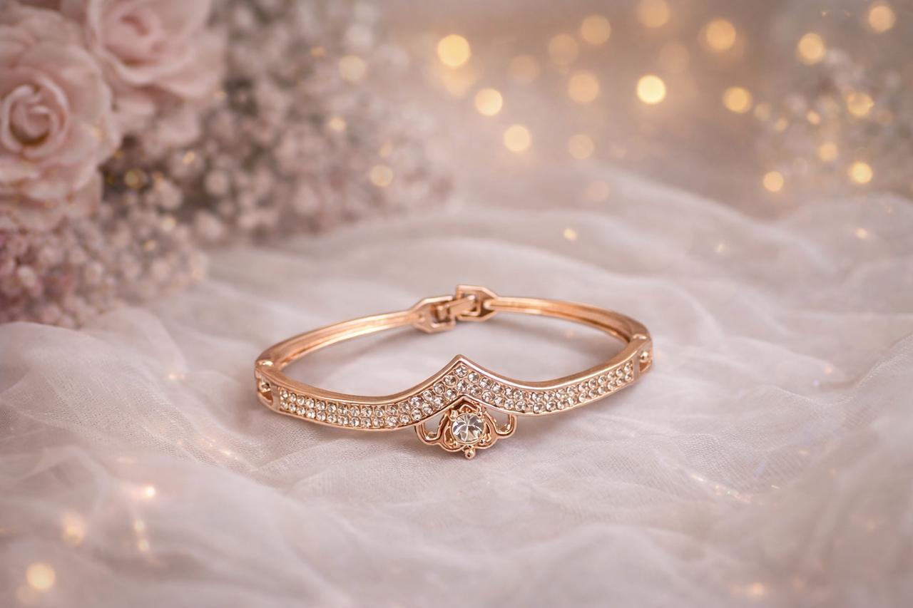 Rose Gold Crystal Bracelet – Elegant Finish | ₹ 599