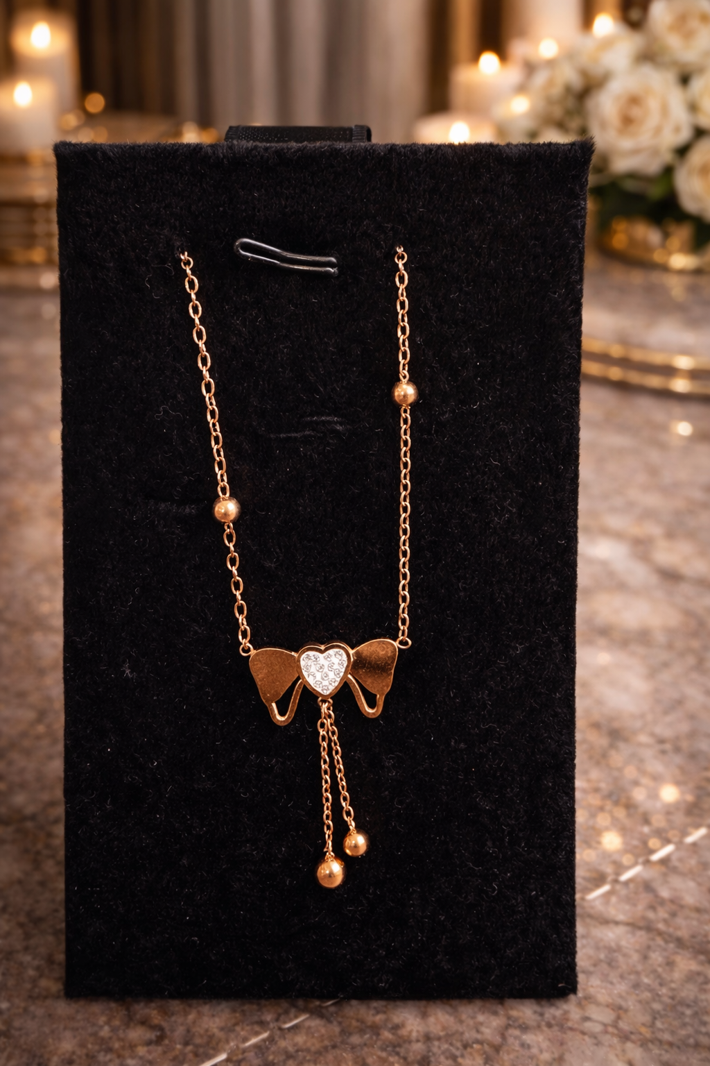 Rose Gold Bow Charm Anti-Tarnish Chain | ₹ 525