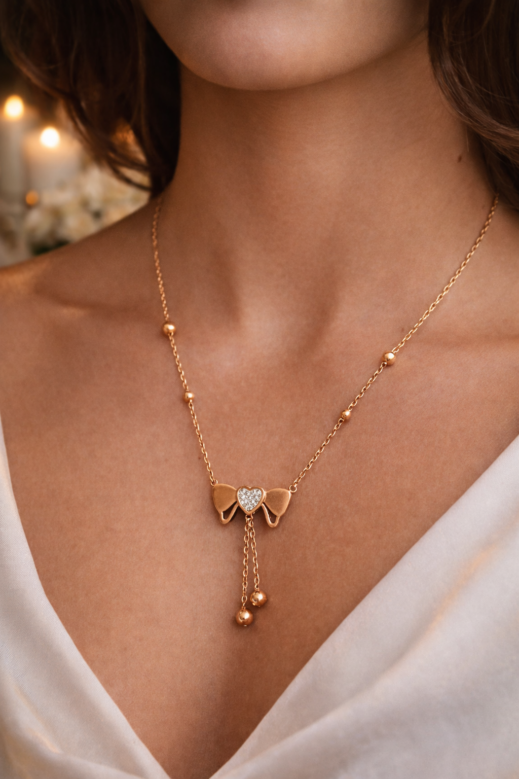 Rose Gold Bow Charm Anti-Tarnish Chain | ₹ 525