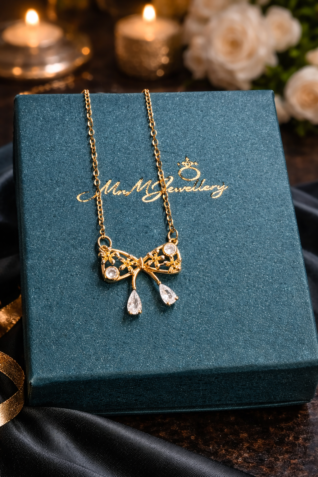 Golden Bow Crystal Anti-Tarnish Chain | ₹ 499
