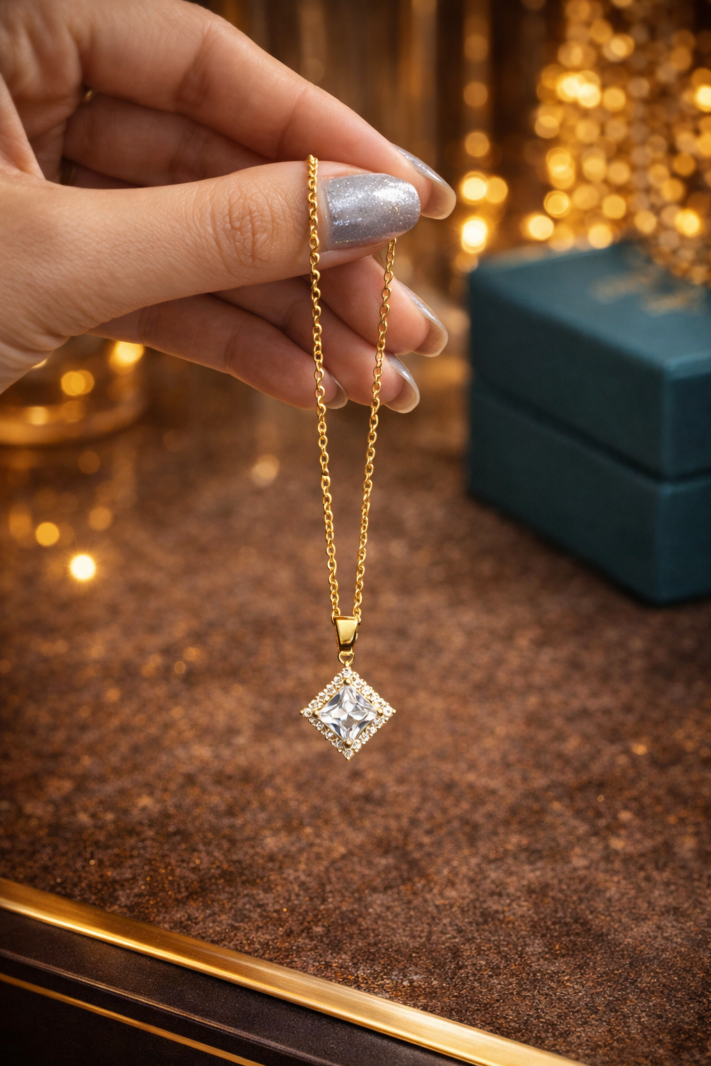 Luxe Square Crystal Gold Chain
| ₹ 565