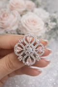 Blush Bloom AD Statement Ring – Premium Zirconia Elegance | ₹ 499
