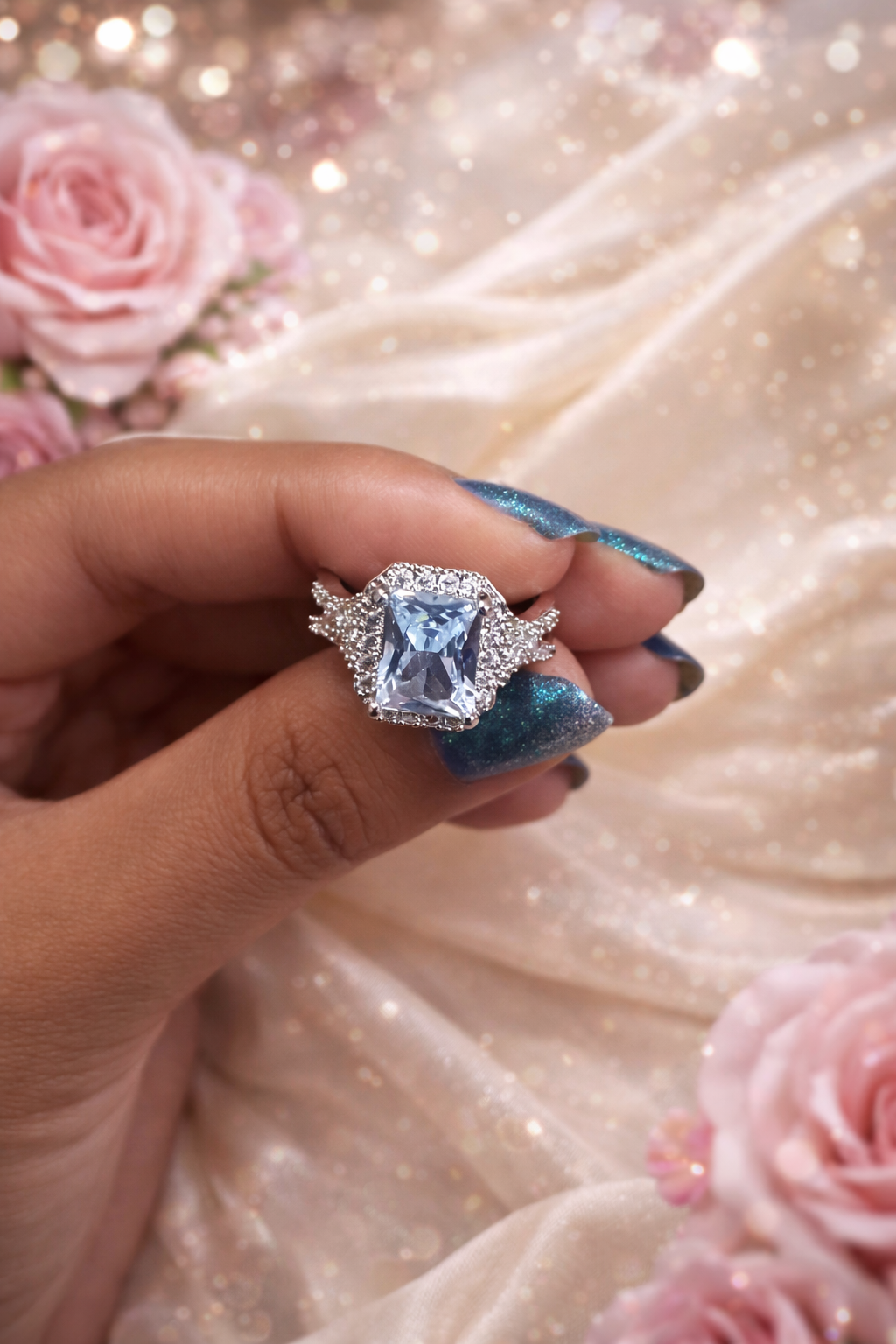 Radiant Cushion-Cut AD Statement Ring | Luxury Sparkle Edition | ₹ 375