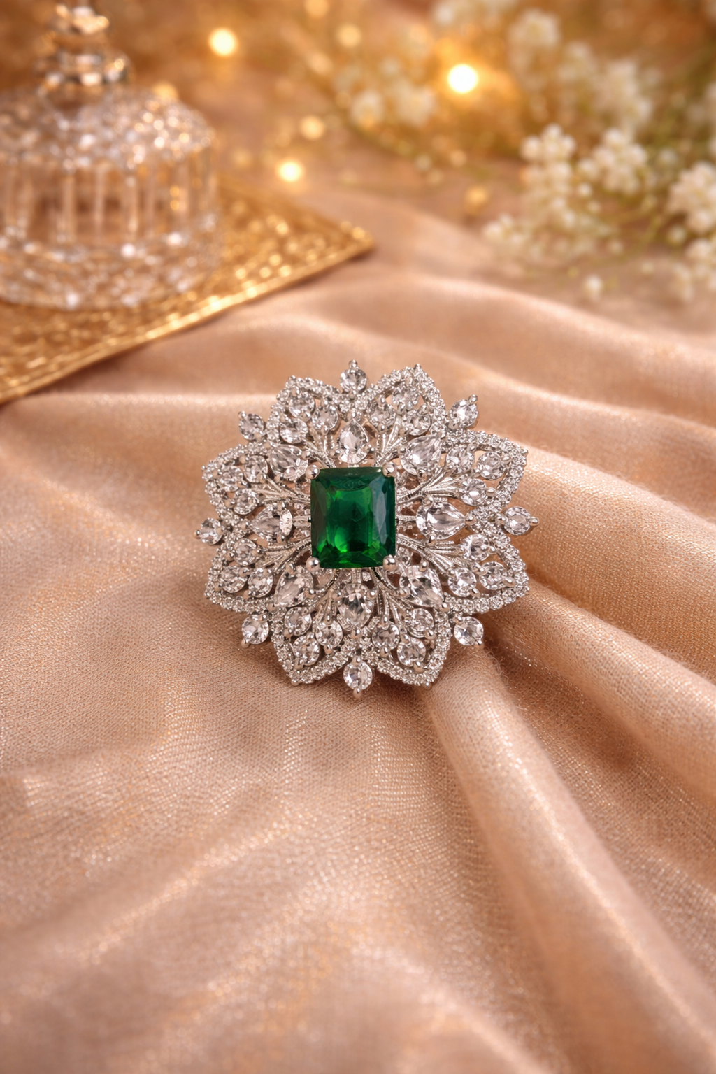Emerald Royale Bloom AD Statement Ring | ₹ 799