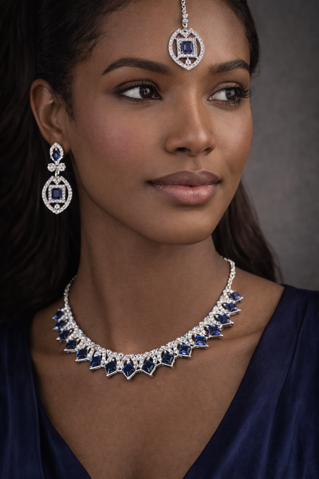 Sapphire Aura Luxe Set – Affordable Royal Elegance | ₹ 999