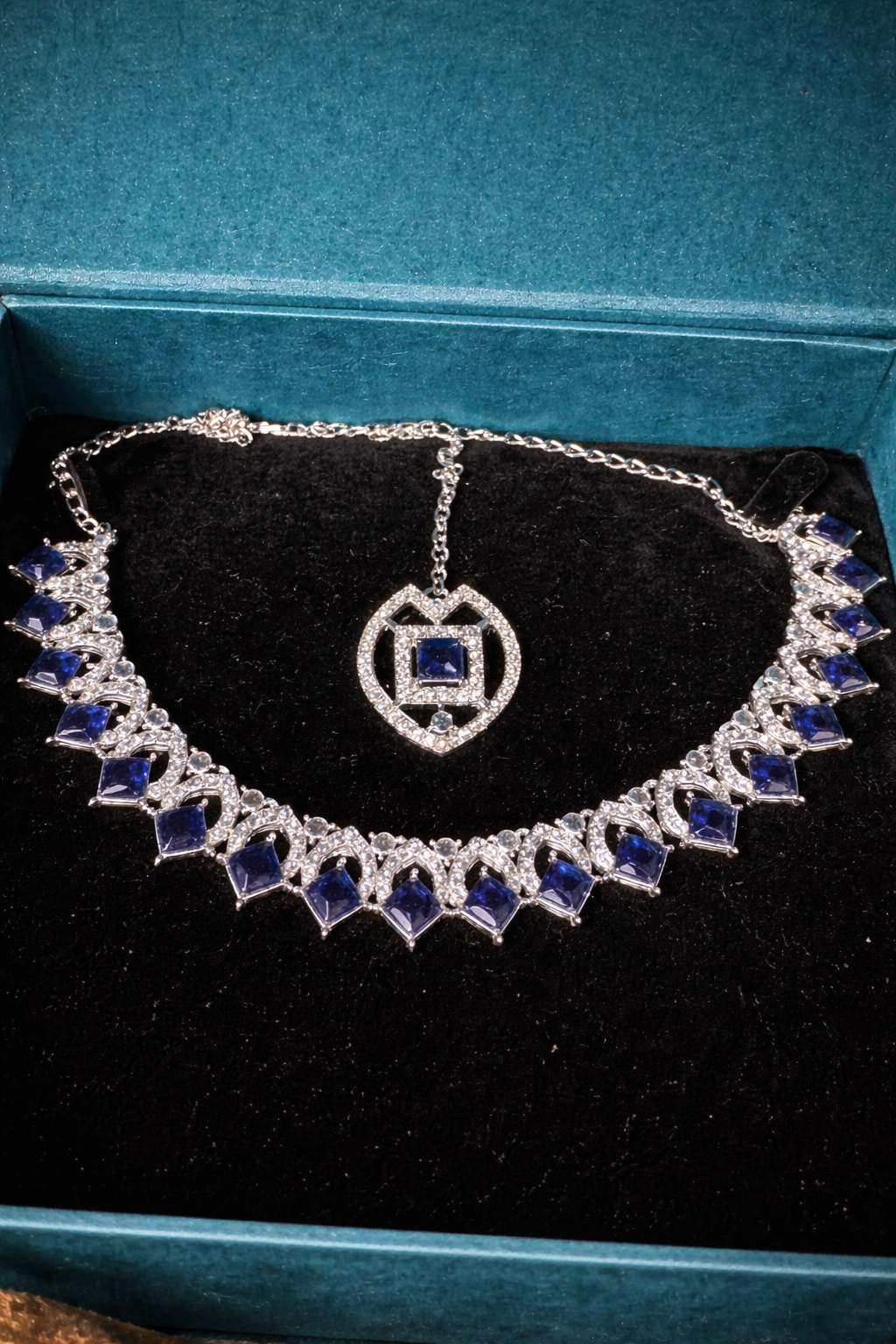 Sapphire Aura Luxe Set – Affordable Royal Elegance | ₹ 999