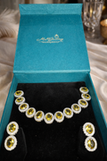 Aurora Citrine Halo Earring Set – Luxury Edition | ₹ 2299