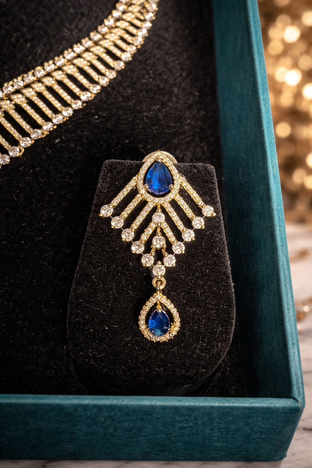 Royal Sapphire Luxe Necklace Set – Premium Edition | ₹ 2399